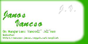 janos vancso business card